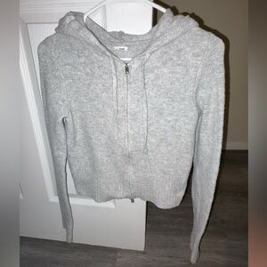 Garage Heather Gray Zip-Up Sweater